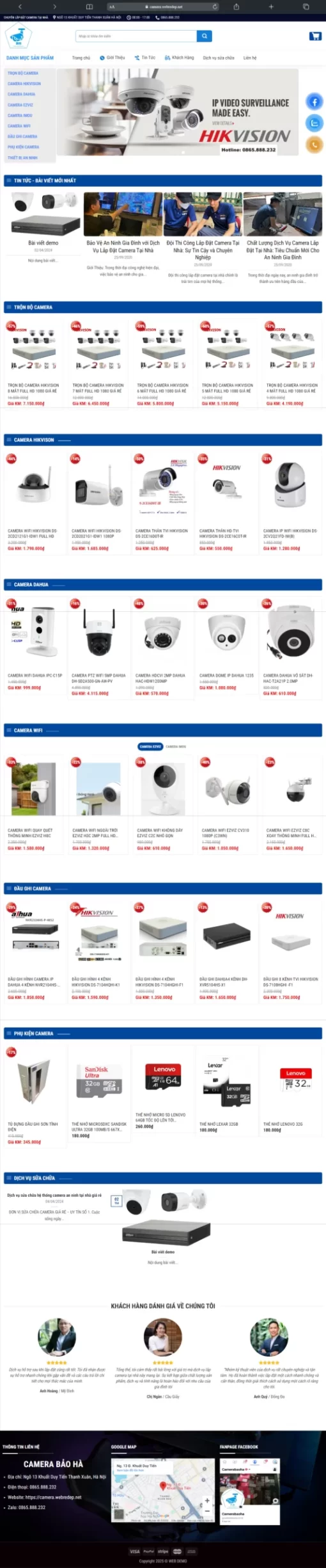 Mẫu Website Camera – T102