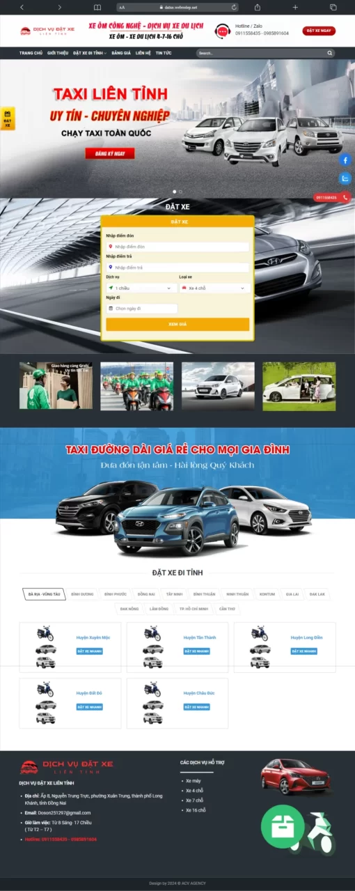 Mẫu Website Datxe – T119