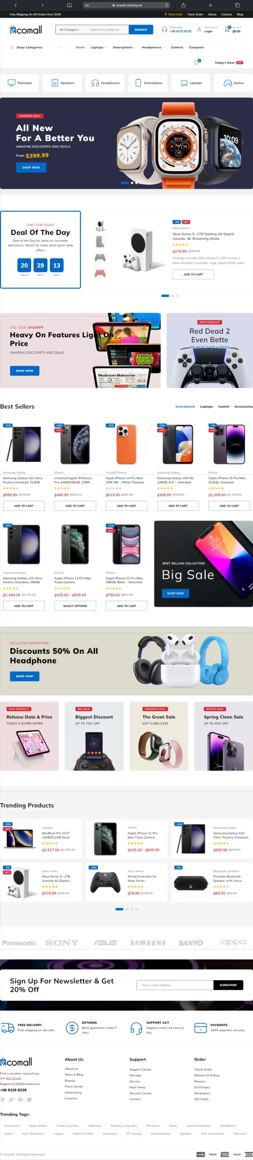 Mẫu Website Ecomall – T104