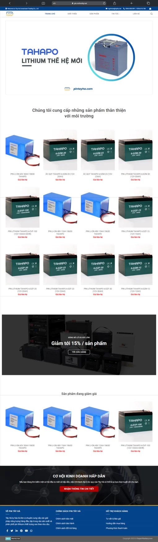 Mẫu Website PIN – T129