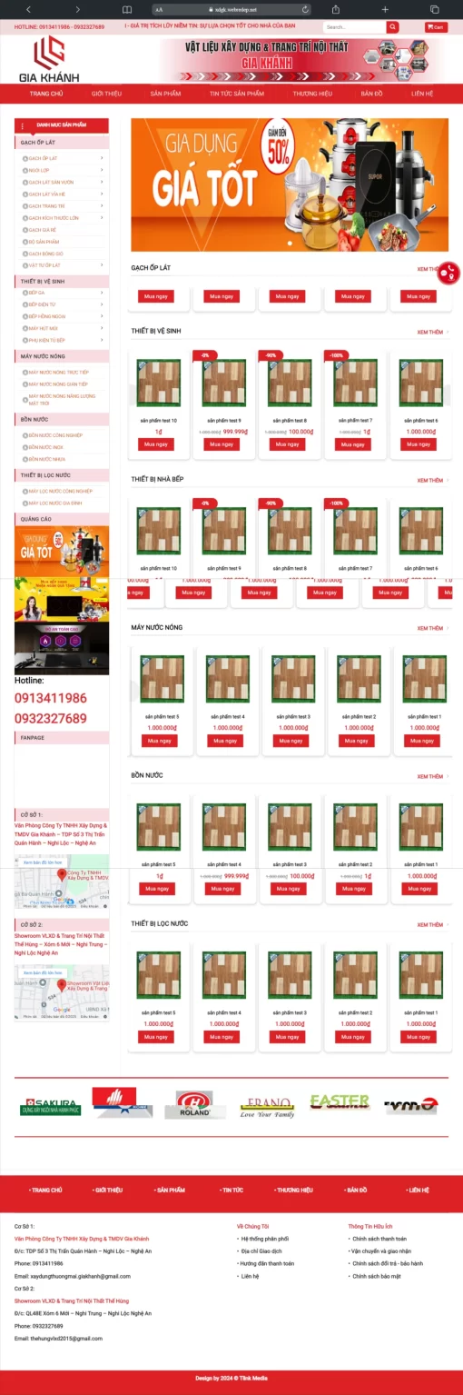 Mẫu Website XDGK – T112